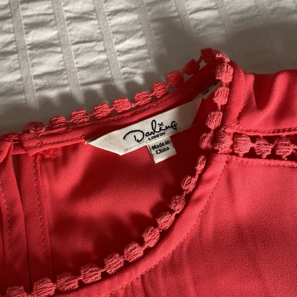 Bright Pink cap sleeve shirt - Picture 3 of 6